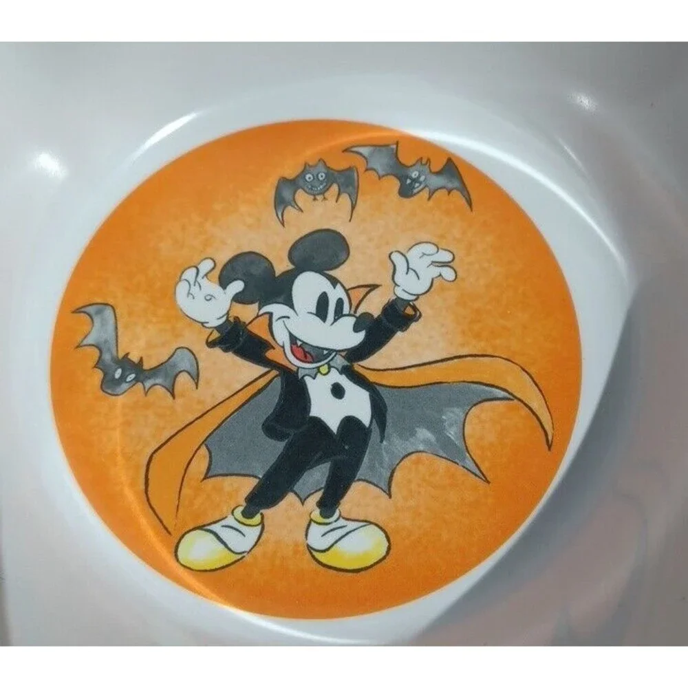 POTTERY BARN KIDS Disney Halloween Pumpkin Mickey Mouse Vampire Bats Bowl